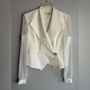J. R. NITES BY CALIENDO VINTAGE 80’s SATIN & SHEER CROP BLAZER